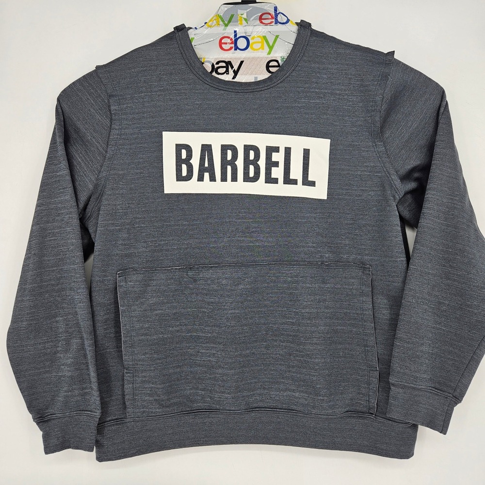 Barbell Apparel Sweatshirt‎ Mens XL Gray Pullover Crucial Fleece Crewneck